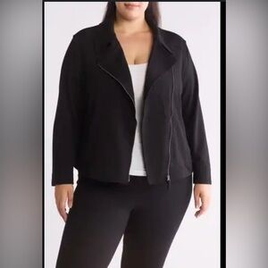 Max Studio black knit twill jacket size 2X